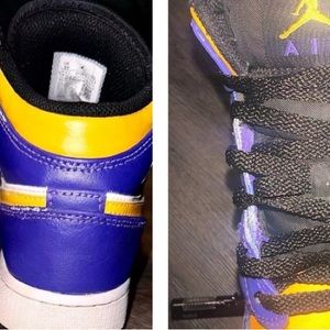 Nike Air Jordan 1 Mid Lakers Purple Gold